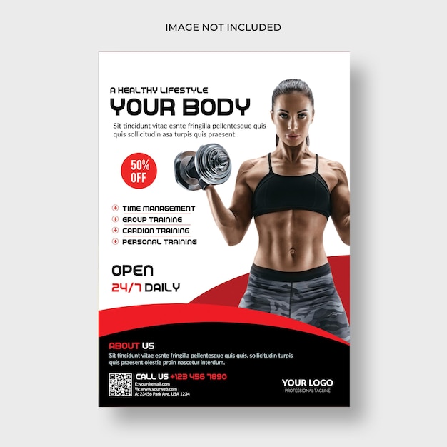 Plantilla de flyer de gimnasio de fitness