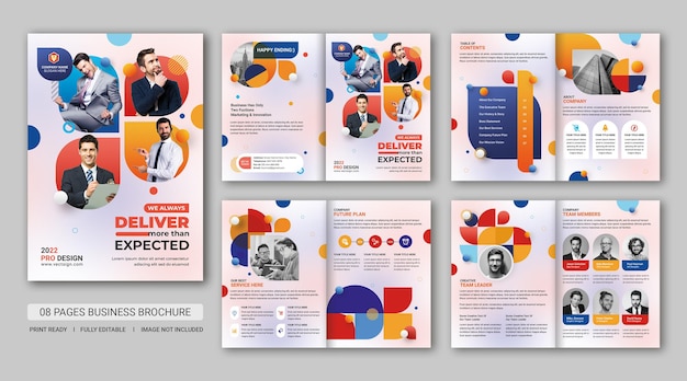 PSD plantilla de folleto comercial de perfil de empresa colorido abstracto moderno