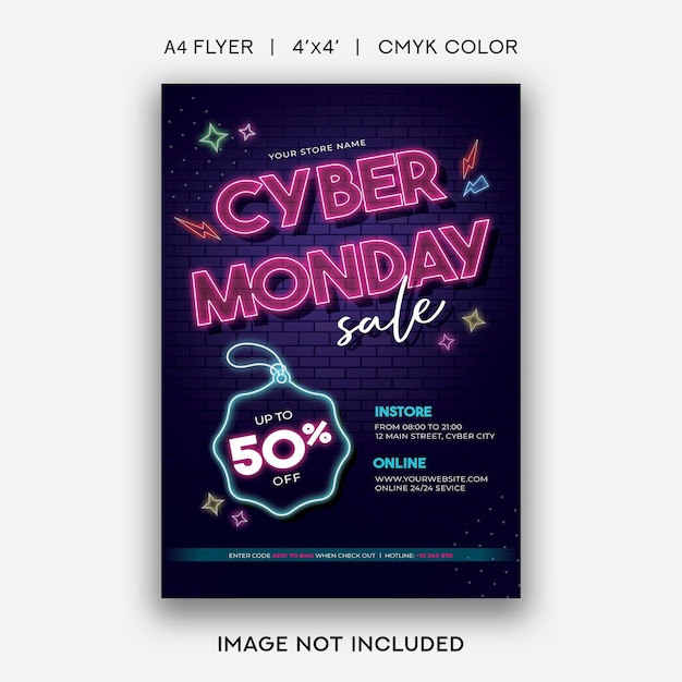 PSD plantilla de folleto de cyber monday