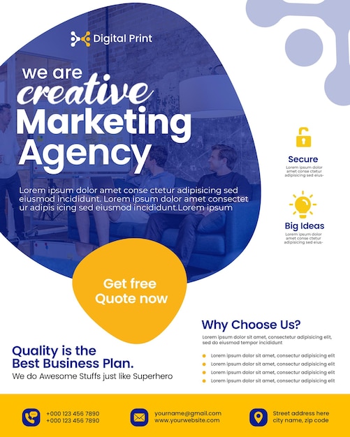 Plantilla de folleto de marketing digital personalizable para las necesidades de su negocio