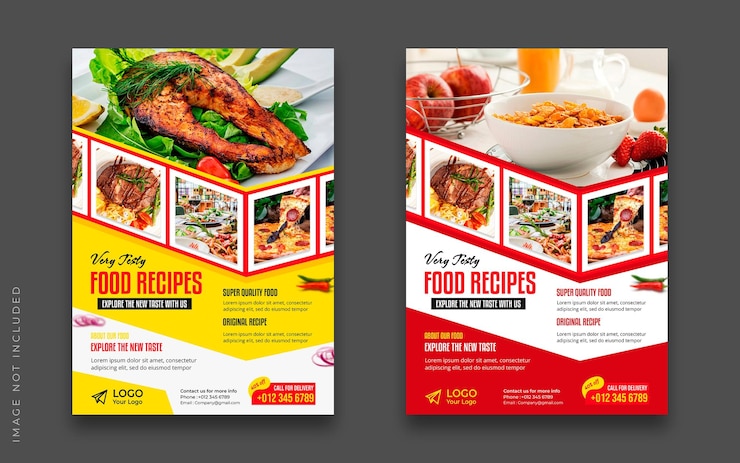 PSD plantilla de folletos de comida