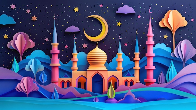 plantilla de fondo del concepto de Eid Mubarak