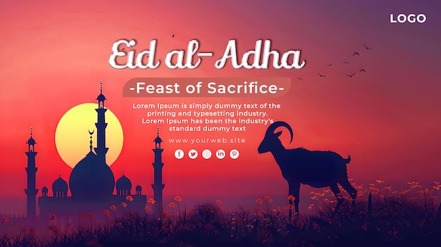 PSD plantilla de fondo de eid al adha festival musulmán psd gratuito
