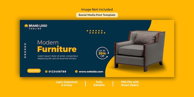 Plantilla de foto de portada de Facebook de venta de muebles PSD gratis