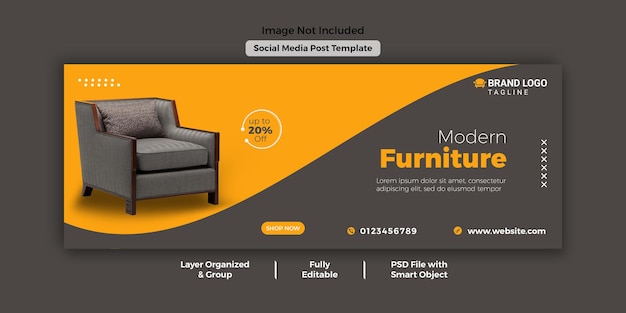 Plantilla de foto de portada de Facebook de venta de muebles PSD gratis