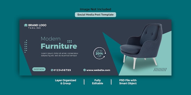 Plantilla de foto de portada de Facebook de venta de muebles PSD gratis