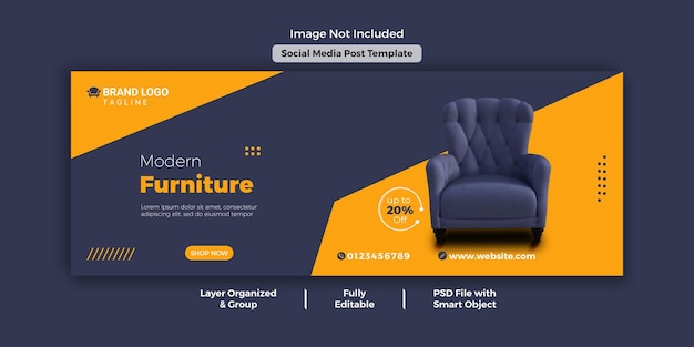 Plantilla de foto de portada de Facebook de venta de muebles PSD gratis