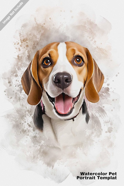 Plantilla de fotos personalizadas de retratos de mascotas en acuarela
