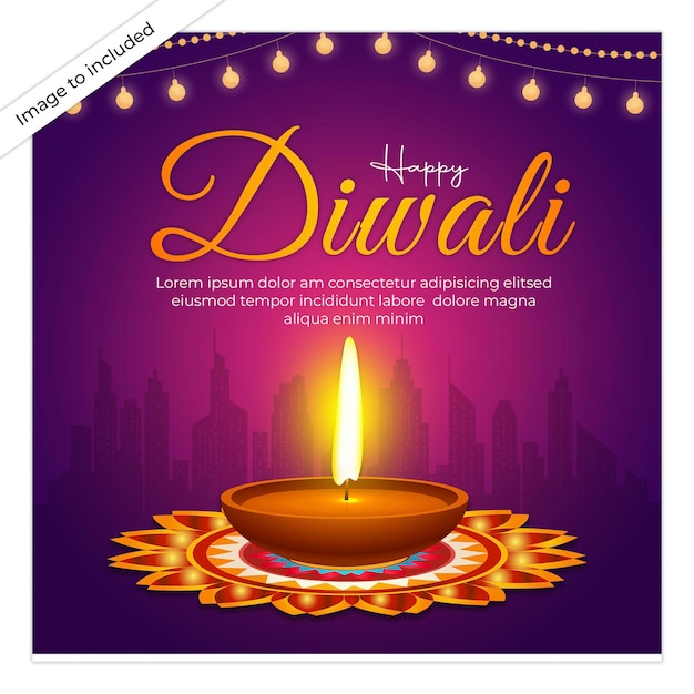 Plantilla Gratis publicaciones de instagram de celebración de diwali