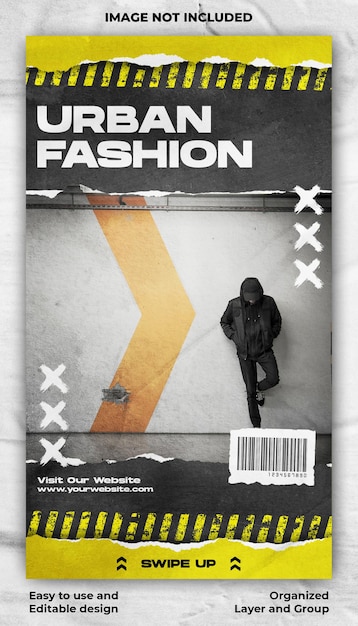 Plantilla de historia de instagram de banner de streetwear de moda urbana