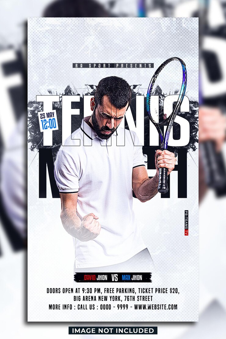 PSD plantilla de historia de instagram del día del partido de tenis