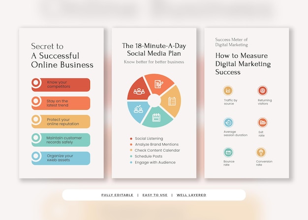 Plantilla de historia de instagram de infografía empresarial simple de humo blanco