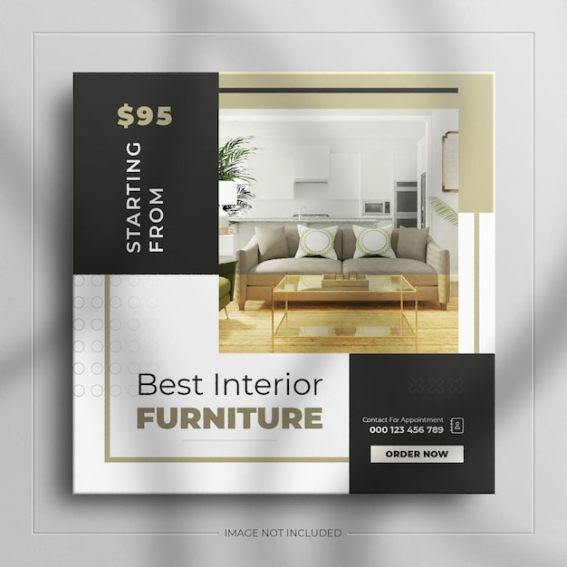 Plantilla de historia de instagram de redes sociales de muebles de diseño de interiores minimalistas