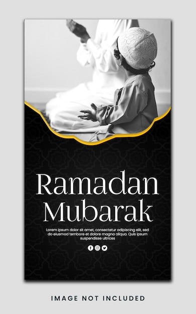 PSD plantilla de historia de instagram de redes sociales de ramadan mubarak