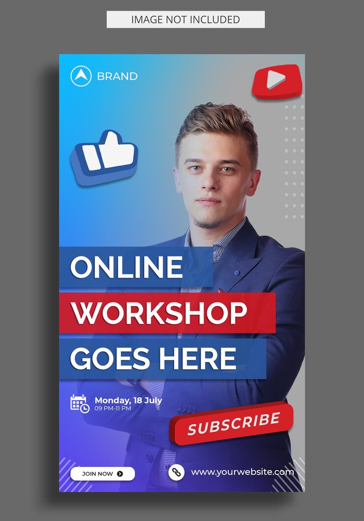 Plantilla de historia de Instagram del taller de transmisión en vivo