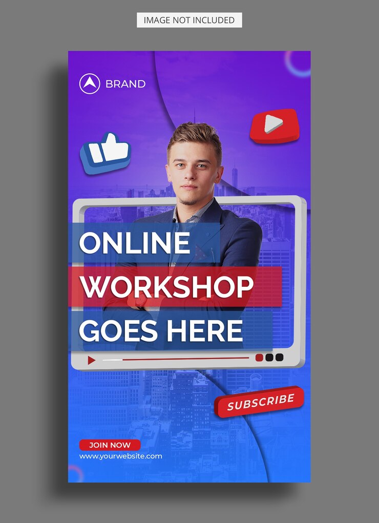 Plantilla de historia de Instagram del taller de transmisión en vivo