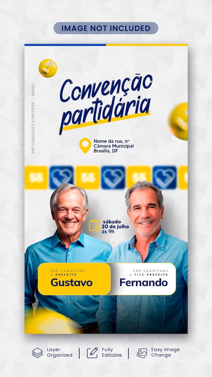 PSD plantilla de historia del psd campaña política en la convención electoral de brasil
