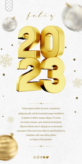 Plantilla de historia de redes sociales año nuevo 2023 ano novo en brasil