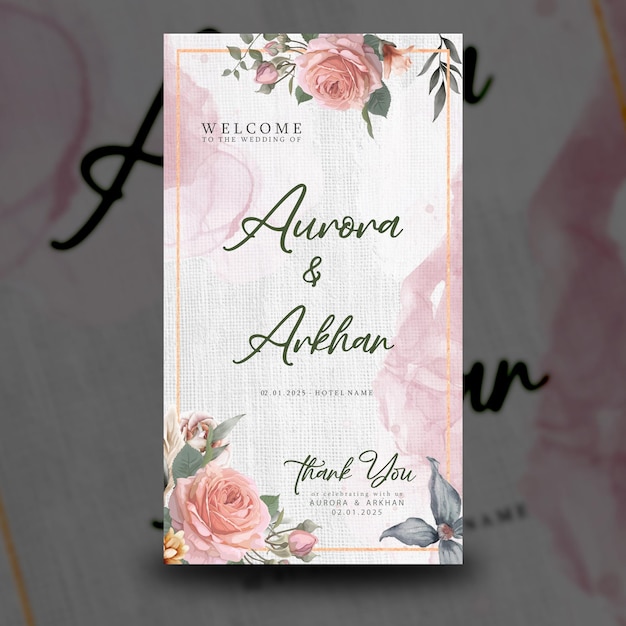 Plantilla de historia de las redes sociales para las invitaciones de bodas