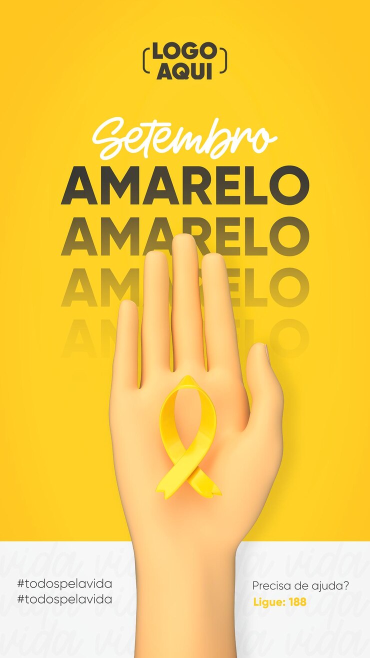 PSD plantilla de historia de redes sociales de setembro amarelo