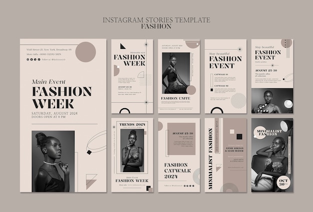 La plantilla de las historias de la colección de moda de Instagram.