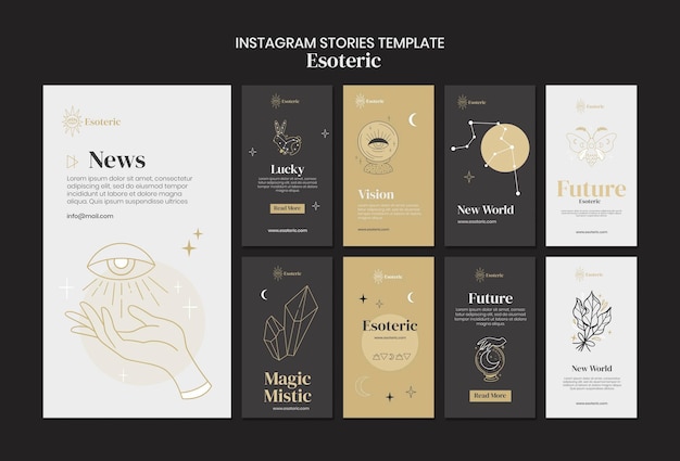 PSD plantilla de historias esotéricas de instagram