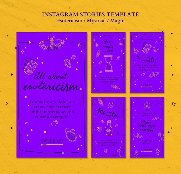 PSD plantilla de historias de instagram de anuncio de esoterismo