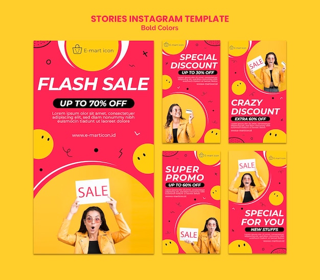 PSD plantilla de historias de instagram de anuncios de venta