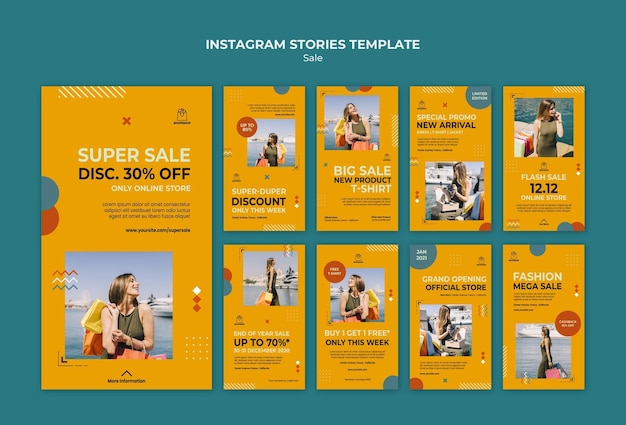 Plantilla de historias de instagram de concepto de venta