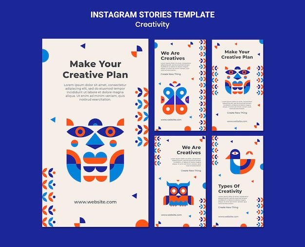 PSD plantilla de historias de instagram de creatividad