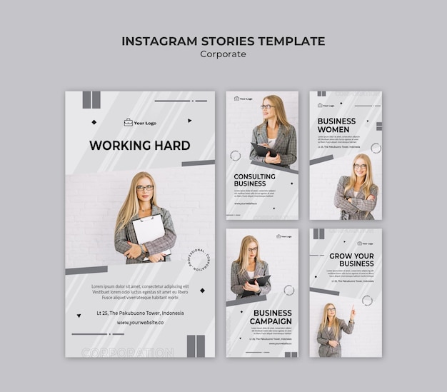 PSD plantilla de historias de instagram de diseño corporativo