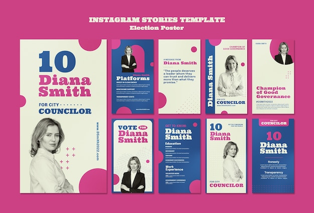 PSD plantilla de historias de instagram de elecciones