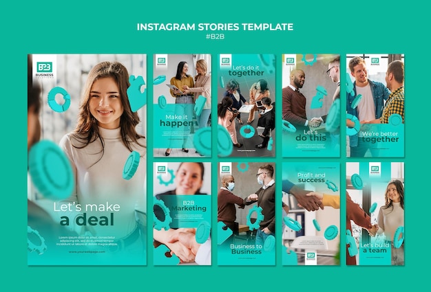 Plantilla de historias de instagram de empresa a empresa