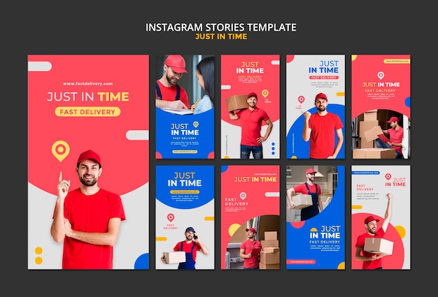 PSD plantilla de historias de instagram de empresa de entrega