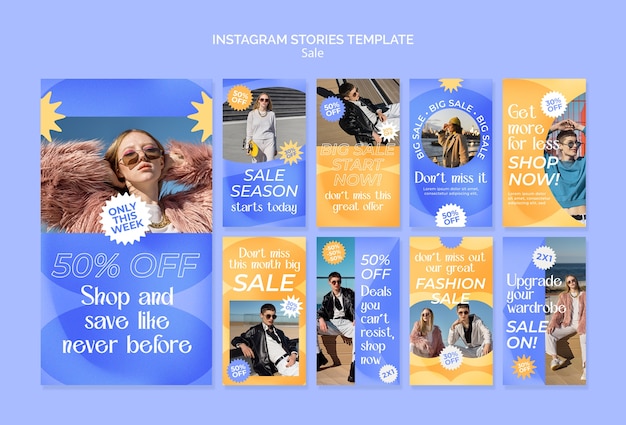 PSD plantilla de historias de instagram de estilo maximalismo