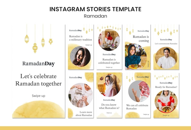 PSD plantilla de historias de instagram de evento de ramadán