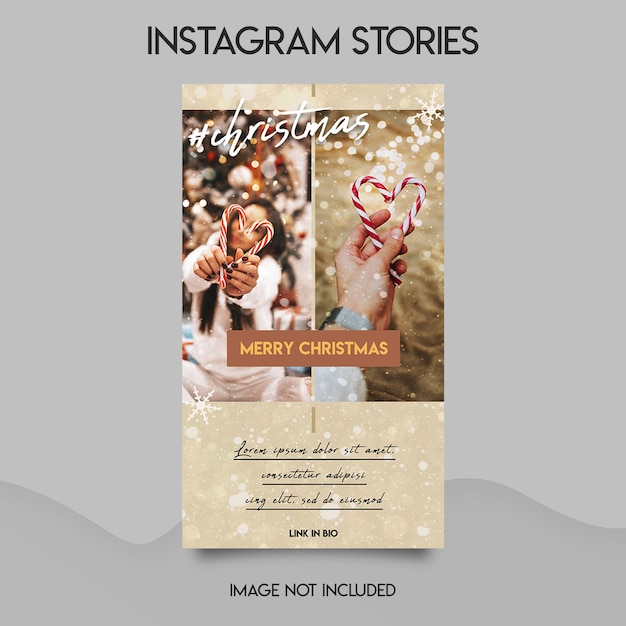 PSD plantilla de historias de instagram de feliz navidad