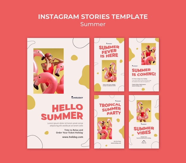 Plantilla de historias de instagram de fiebre de verano