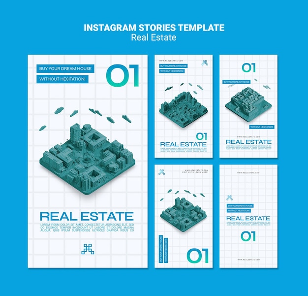 PSD plantilla de historias de instagram inmobiliarias