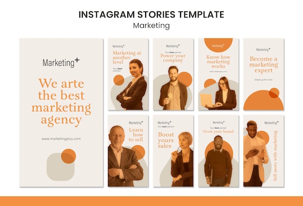 PSD plantilla de historias de instagram de marketing con foto