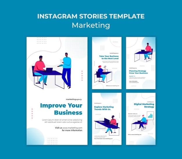 PSD plantilla de historias de instagram de marketing