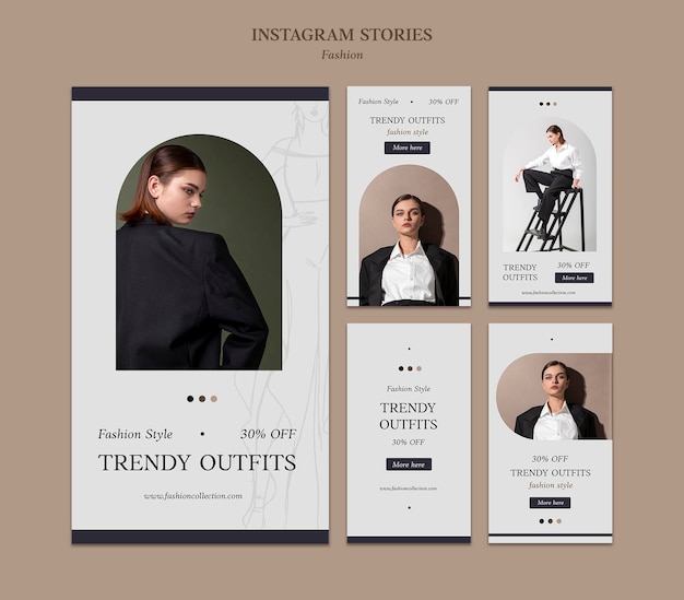 Plantilla de historias de instagram de moda con foto