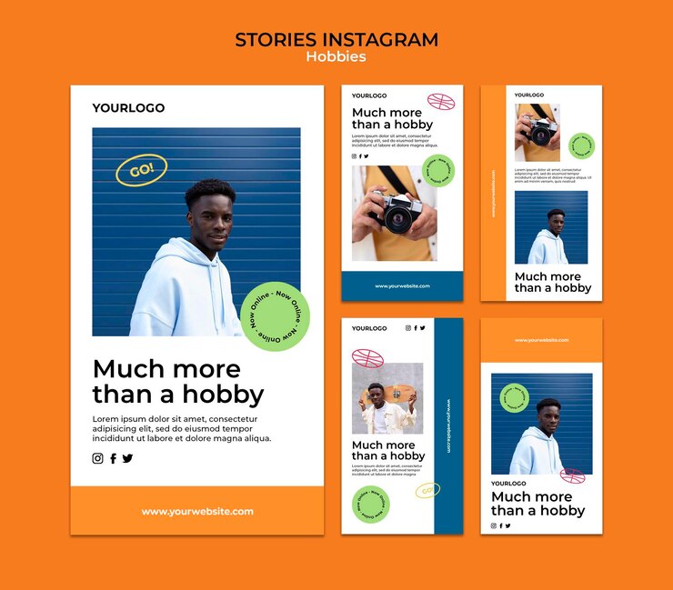 PSD plantilla de historias de instagram de pasatiempos
