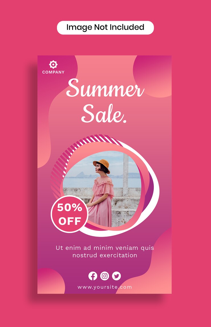 Plantilla de historias de instagram de rebajas de verano