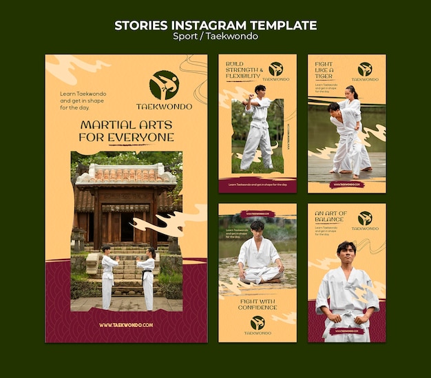 Plantilla de historias de instagram de taekwondo