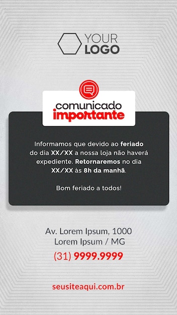 plantilla de historias de redes sociales anuncio importante fondo blanco