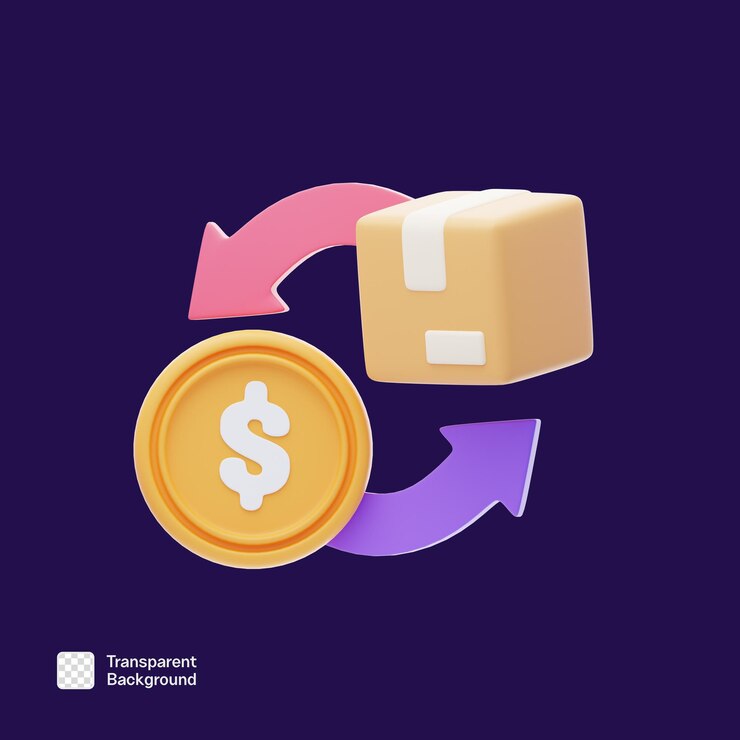 PSD plantilla de ícono png de transacción comercial en 3d