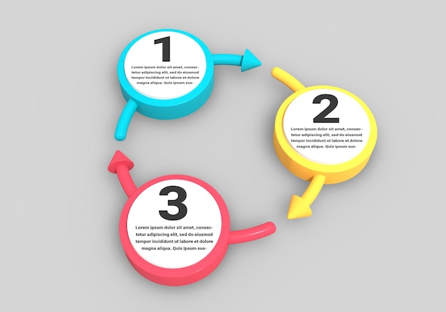 Plantilla de infografía de diagrama circular 3d