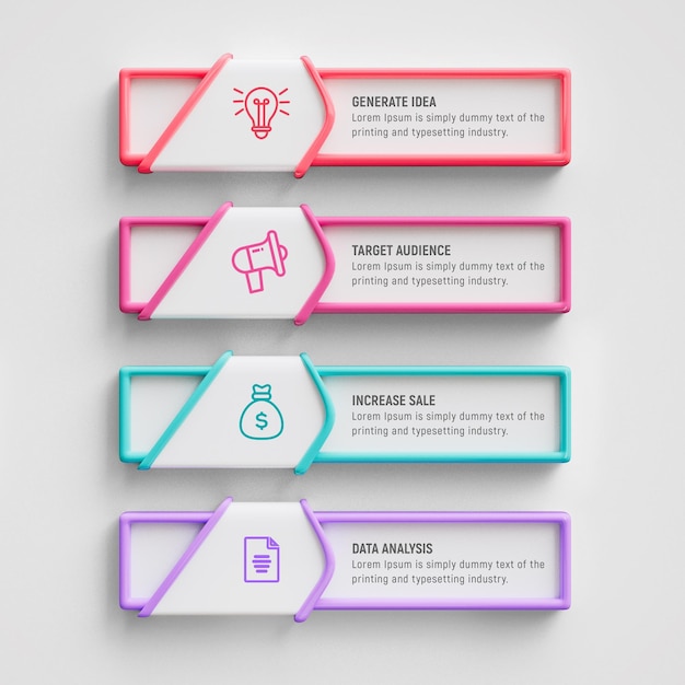 Plantilla de infografía empresarial 3d