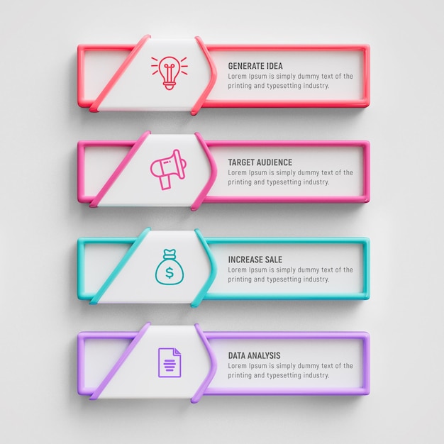 PSD plantilla de infografía empresarial 3d